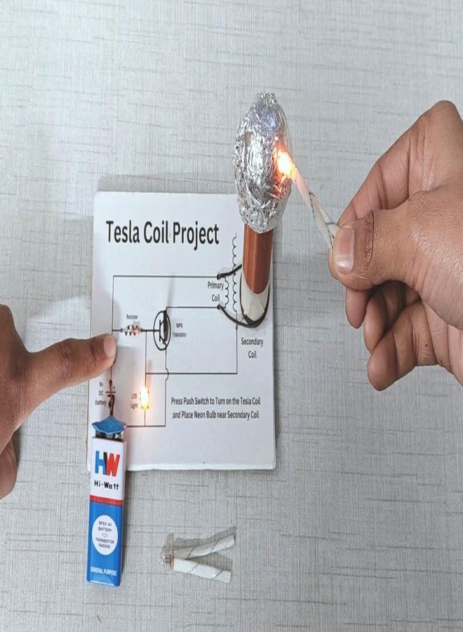 ESPtronics Working Model Experiment Kit on Tesla Coil Wireless Power Transmission Physics Science for School Kids and Class 12 Students - Image 5
